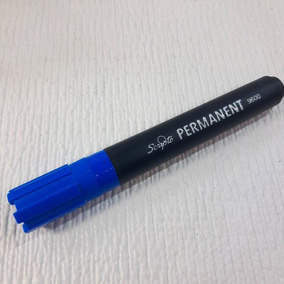 Vintage Scripto Jumbo Permanent Marker 9600 blue smelly sinky large potent WORKS - Picture 2 of 5